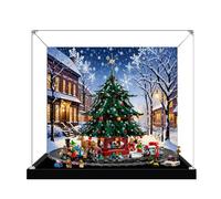 Acrylic Display Box for Lego 10361 Christmas Train+ 41843 Christmas Tree Model, Transparent Dustproof Display Box, Compatible with Lego 10361+41843 Model (Model Not Included) (Background B 3MM)