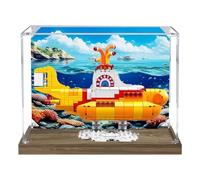 Acrylic Display Box for Lego 21306 Yellow Submarine Kit, Clear Dustproof Organizer, Compatible with Lego 21306 (Box Only) (White Base 3mm)