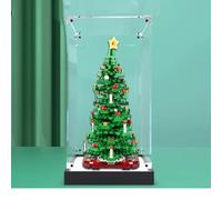 Acrylic Display Box for Lego 40573 Christmas Tree Model, Transparent Dustproof Display Box, Compatible with Lego 40573 Construction kit (Model Not Included) (Frosted Black Base)