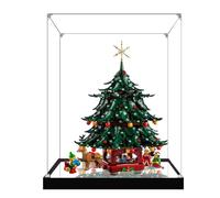 Acrylic Display Box for Lego 41843 Family Christmas Tree Model, Transparent Dustproof Display Box, Compatible with Lego 41843 Model (Model Not Included) (Mirror Base 2mm)