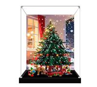 Acrylic Display Box for Lego 41843 Family Christmas Tree Model, Transparent Dustproof Display Box, Compatible with Lego 41843 Model (Model Not Included) (Background A 3mm)