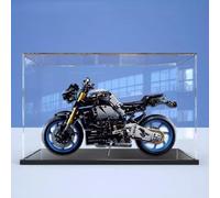 Acrylic display box for Lego 42159 Motorcycles model, dustproof transparent collector's display box. (display box only) (Black base)