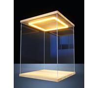 Acrylic Display Box,LED Lighted Acrylic Display Case for Collectibles & Model Soldiers, Clear Showcase Storage Box in Various Sizes: 10x10x10, 12x12x12, 30x30x30 cm, Perfect for Retail Disp