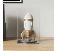 Acrylic Display Box Transparent Black 14x14x22 cm Dustproof Collectible Case V2