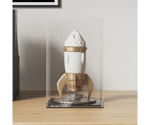 Acrylic Display Box Transparent Black 14x14x22 cm Dustproof Collectible Case V2