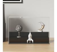 Acrylic Display Box Transparent/Black 25x12x16cm Dustproof Clear Case MiniStand