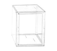Acrylic Display Box | Transparent Organizer - Clear Display Case with Magnetic Door Removable Partition | Figurines Cards Jewelry Shoes Purses Pictures Balls Desk Decor