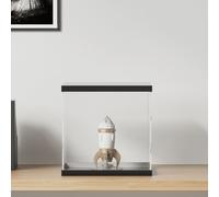 Acrylic Display Box Transparent with Black Base 30x30x30 cm Dustproof Case Mini