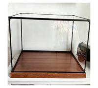 Acrylic Display Box with Sturdy Metal Frame & Wood Base, Showcase for Home & Retail, Easy Assembly Acrylic Box for Jewelry Storage and Organization