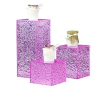 Acrylic Display Boxes with Hollow Base Elevated Cube Risers for Buffet Tables Parties Catering Desserts Collectibles ( 10x10x20cm 4x4x8in)