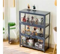Acrylic Display Cabinet for Collectibles, Dustproof, Three-Layer Curio Collection, Transparent Design, Ideal for Living Room or Bedroom, 70cm x 33cm x 106cm