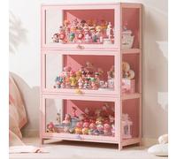 Acrylic Display Cabinet for Collectibles, Dustproof, Three-Layer Curio Collection, Transparent Design, Ideal for Living Room or Bedroom, 70cm x 33cm x 106cm