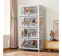 Acrylic Display Cabinet for Collectibles, Dustproof, Three-Layer Curio Collection, Transparent Design, Ideal for Living Room or Bedroom, 70cm x 33cm x 106cm