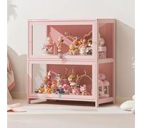 Acrylic Display Cabinet for Collectibles, Dustproof, Three-Layer Curio Collection, Transparent Design, Ideal for Living Room or Bedroom, 70cm x 33cm x 106cm