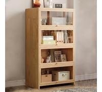 Acrylic Display Cabinet with Clamshell Showcase Modern Storage for Study Room & Kitchen Brown 15.7x11x39.3in Stylish Home Decor Solution