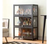 Acrylic Display Cabinet with Doors - Strong Load-Bearing Curio Showcase for Home Decor, Collectibles & Shelves - Ele Sto Solut for Living Room & Office