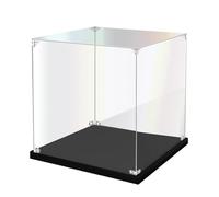 Acrylic Display Case, 10x10x10cm (LxWxH) Clear Collectibles Display Box Stand Storage Protective Box for Minifigure, Doll, Crafts, Memorabilia