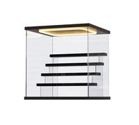 Acrylic Display Case 2/3/4/5 Tier Lighting Acrylic Display Box w/Shelf, Clear Figures Storage Bins, Anti-dust Desktop Placement Box for Multiple Miniatures(5 Tier-32x30xH32cm/13x12x13in)