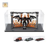 Acrylic Display Case 3 mm for Collection for Lego 10367 Book Nook Balrog 76328 1966 Batmobile 42177 G500 Figurine, Thickened Box Transparent Plexiglass Display Cases and Storages, Black Interior 55 x