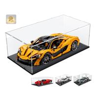 Acrylic Display Case 3 mm for Lego 42172 McLaren P1 42143 Ferrari SP3 42156 42096 42115 42083 1:8 Model Cars Collectibles, Glass Display Case Acrylic Box Transparent Large with LED, Black Interior 60