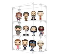 Acrylic Display Case, 3 Tier Clear Display Case for Funko Pop Figures, Wall Mounted or Desktop Dustproof Cabinet Box for Collectibles Figurines Lego Models Dolls Mini Toys (30.4x10.2x39cm)