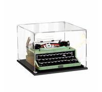 Acrylic Display Case Box for Lego Ideas Typewriter 21327 Building Blocks Model Set, Dust-Proof Transparent Clear Display Box Showcase (The Model NOT Included)(Black Base)