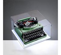 Acrylic Display Case Box for Lego Ideas Typewriter 21327 Building Blocks Model Set, Dust-Proof Transparent Clear Display Box Showcase (The Model NOT Included)(White Base)