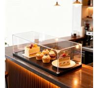 Acrylic Display Case Clear Acrylic Display Case for Cookies, Bakery Pastry Bread Storage Box for Kitchen Countertop, Commercial Large Dustproof Plastic Showcase(50x30x10cm(20"x12"x4"))