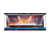 Acrylic Display Case Compatible with Le-go 10294 Titanic Dustproof Protection Display Box Dustproof Transparent Model Box with Spotlight (No Model) (background)