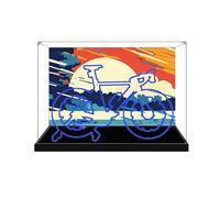 Acrylic Display case Compatible with Le-go 11380 Road Bikes Model, Dustproof, Storage Box,Compatible with 11380 (Box Only) (Background-C)