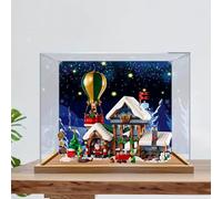 Acrylic Display Case, Compatible with Lego 10339 Santa's Post Office Model Set, Dustproof Transparent Display Case, Storage Box (Display Case Only) (Painted Background)