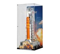 Acrylic Display Case Compatible with Lego 10341 Icons NASA Artemis Space Launch System, Dustproof Protective Cover with HD Backdrop & Floating Base for Home & Office Décor ((No Model Included)