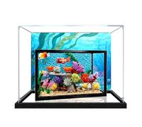 Acrylic Display case Compatible with Lego 10366 Tropical Aquarium Fish Tank Sets,Dustproof, Storage Box, Transparent Case ,Compatible with 10366 (Display Box only, kit not Included) (Seagrass Style)