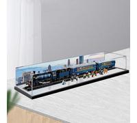 Acrylic Display case, Compatible with Lego 21344 Orient Express Display Box kit,dustproof, UV-Resistant Transparent Display case (Display case only, kit not Included) (Mirror + Background Airbrush)