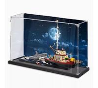 Acrylic Display Case, Compatible with Lego 21350 Jaws Killer Whale Model Set, Dustproof Transparent Display Case, Storage Box (Display Case Only) (Painted Background)