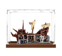 Acrylic Display case Compatible with Lego 21363 The Goonies Pirate Ship Toys Sets,Dustproof, Storage Box,Compatible with 21363(Display Box only, kit not Included) (Wood Base 3mm)