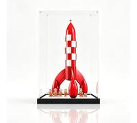Acrylic Display case Compatible with Lego 21367 The Adventures of Tintin: The Moon Rocket , dustproof Transparent case for Protecting The Model (Display case only) (Mirror)