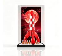 Acrylic Display case Compatible with Lego 21367 The Adventures of Tintin: The Moon Rocket , dustproof Transparent case for Protecting The Model (Display case only) (Background A)