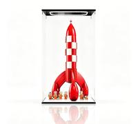 Acrylic Display case Compatible with Lego 21367 The Adventures of Tintin: The Moon Rocket , dustproof Transparent case for Protecting The Model (Display case only) (Loop Light)