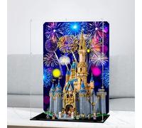 Acrylic Display case, Compatible with Lego 43222 Castle Display Box kit,dustproof, UV-Resistant Transparent Display case (Display case only, kit not Included) (Black Base)