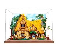 Acrylic Display case, Compatible with Lego 43242 Fairytale Forest Cottage Set,Dustproof, Storage Box, Transparent Case ,Compatible with 43242 (Display Box only, kit not Included) (Wooden Back Spray)