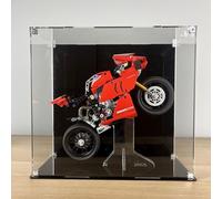 Acrylic Display Case Compatible with Lego Ducati Panigale V4 R Bike 42202 (Black Background)