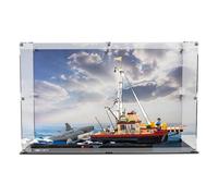 Acrylic Display Case compatible with LEGO® Ideas Jaws (21350) (Printed Back Panel)