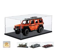 Acrylic Display Case Display Case for Lego 42177 G500 76328 42156, Glass Display Case Acrylic Box Transparent Large for Figures Model Cars Collectibles with Wood-Plastic Base and Light, Black Interior