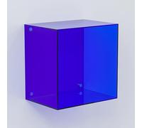 Acrylic Display Case for Collectibles Wall Mounted or Tabletop Dustproof Box for Mini Act Figures Shoes - No Assembly Required (Blue)