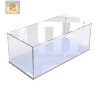 Acrylic Display Case for Collection for Lego 60444 60445 42154 76966 75356, Thickened Transparent Box Plexiglas Display Cases and Storage with Wood-Plastic Base & Light, White Interior 50 x 20 x 20 cm