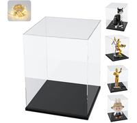 Acrylic Display Case for Collection for Lego Cat Tuxedo 21349 for C3PO 75398 for Fortnite Banana 77072 43230 for Labubu Monsters Fall In Wild Soft Toy Box, Transparent Storage Box, Black 25 x 25 x 40