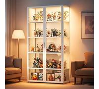 Acrylic Display Case for Curios and Collectibles - Double Door, Floor Standing, Dustproof Design for Living Room and Bedroom