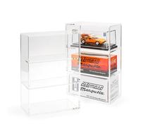 Acrylic Display Case for Hot Wheels RLC Three Heights, Display Case for Collectors Boxes 184 mm x 126 mm x 63 mm, Scale 1:64 (RLC) (1 Unit)