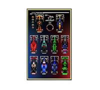 Acrylic Display Case for L-e*g-o 77242-77251 F1 car Model, Photo Frame Wall Mounted Storage Box，Acrylic display box (Model Not Included) (D,With LED Lighting)